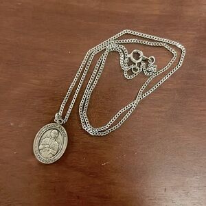 Saint Kateri vintage 925 sterling silver pendant with necklace/chain